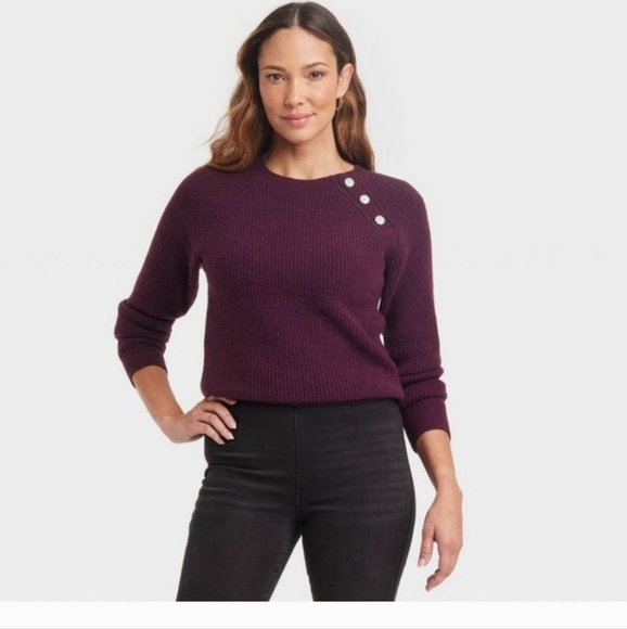 Knox Rose Sweaters - Women's Crewneck Pullover Sweater - Knox Rose Purple L